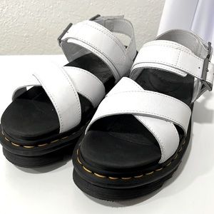 White Genuine Doc Marten Sandals - Barely Worn - Strappy White Sandals Size 7 L